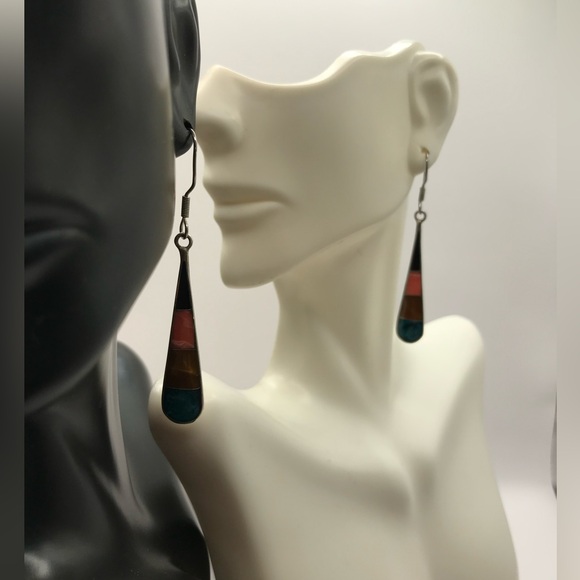 Multicolor Enamel Teardrop Earrings - Picture 5 of 6